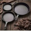 3-Piece Cast Iron Skillet Set - Pre-Seasoned Non-Stick Frying Pans with Drip-Spouts - Perfect for Oven, Stovetop, and Camping - Sturdy, Heat-Retaining Cookware for Indoor & Outdoor Adventures