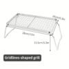 1pc Stainless Steel Portable Folding Barbecue Net, Folding BBQ Grill Rack, Camping Firewood Stove Rack For Outdoor Camping Hiking