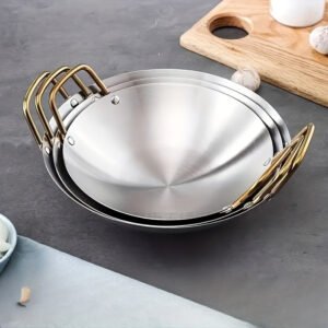 1709365583352-f4319808e0da4036ad45e75be9549589-goods Thickened Stainless Steel Wok - Large Capacity, Heavy-Duty, Round Bottom, Non-Stick, Durable, Easy Cleaning, Versatile Cooking Pot for Restaurant Kitchen, Outdoor Camping, and Home Cooking - Perfect for Stir-Frying, Braising, and Boiling