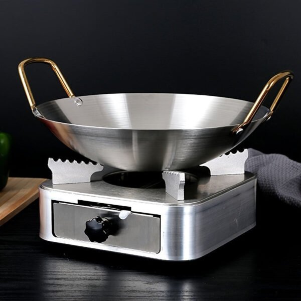 Thickened Stainless Steel Wok - Large Capacity, Heavy-Duty, Round Bottom, Non-Stick, Durable, Easy Cleaning, Versatile Cooking Pot for Restaurant Kitchen, Outdoor Camping, and Home Cooking - Perfect for Stir-Frying, Braising, and Boiling