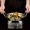 Thickened Stainless Steel Wok - Large Capacity, Heavy-Duty, Round Bottom, Non-Stick, Durable, Easy Cleaning, Versatile Cooking Pot for Restaurant Kitchen, Outdoor Camping, and Home Cooking - Perfect for Stir-Frying, Braising, and Boiling