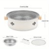 1set Portable Stainless Steel Tabletop BBQ Grill Pan - Durable, Compact, and Convenient Outdoor Grilling Solution with Grill Net - Essential Kitchen Supplies and BBQ Accessories for Household Use