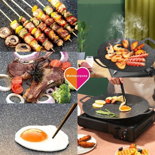 Extra-Large 30.48cm Non-Stick BBQ Grill Pan - Perfect for Outdoor Camping & Home Cooking, Easy Clean