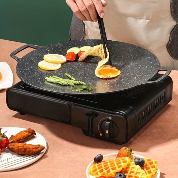 Extra-Large 30.48cm Non-Stick BBQ Grill Pan - Perfect for Outdoor Camping & Home Cooking, Easy Clean