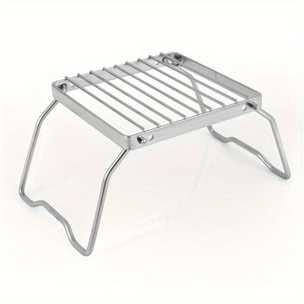 Ultra-Lightweight Stainless Steel Campfire Grill - Dual-Position Adjustable Bracket For Gas Stoves | Portable & Durable Outdoor Cooking Stand For Camping, Hiking, Picnics & Fishing