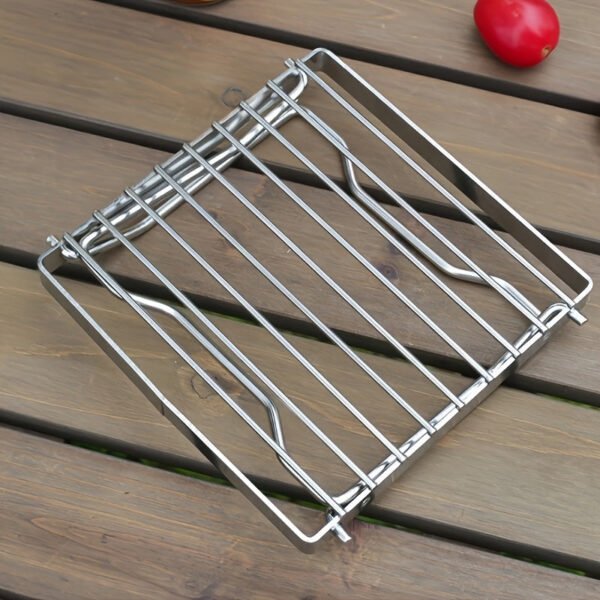 Ultra-Lightweight Stainless Steel Campfire Grill - Dual-Position Adjustable Bracket For Gas Stoves | Portable & Durable Outdoor Cooking Stand For Camping, Hiking, Picnics & Fishing