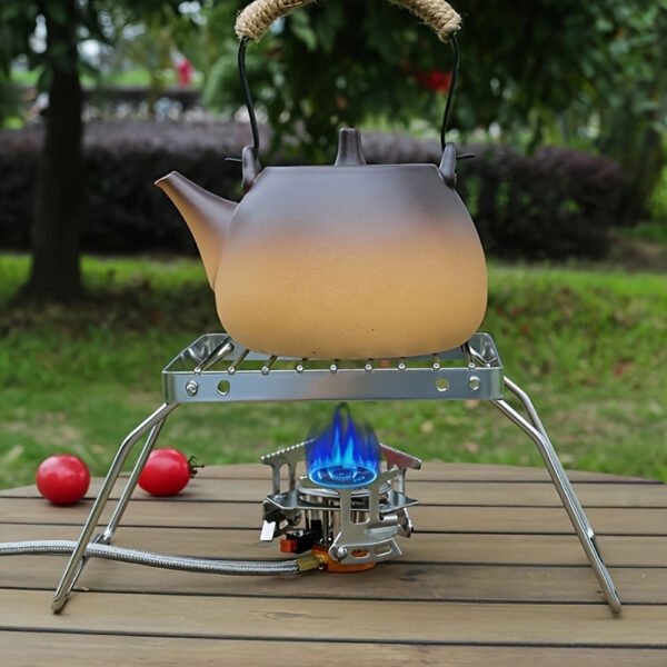 Ultra-Lightweight Stainless Steel Campfire Grill - Dual-Position Adjustable Bracket For Gas Stoves | Portable & Durable Outdoor Cooking Stand For Camping, Hiking, Picnics & Fishing