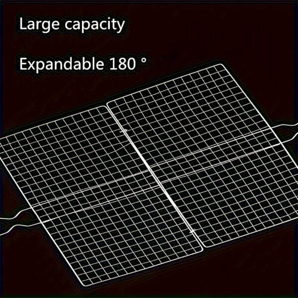 1pc Heavy-Duty Rustproof Stainless Steel BBQ Grill Basket - Perfect for Grilling Meat, Steak, Shrimp, Vegetables, Chops - Ideal for Outdoor Picnic, Camping, and Backyard BBQs - Durable, Easy-to-Clean, and Space-Saving Grill Accessories