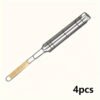 2/4pcs, Kebab Grilling Basket, Portable Stainless Steel Kebab Barbecue Grilling Basket, Hot Dog Barbecue Cage, Sausage Grill Tongs, Barbecue Tongs With Wooden Handle, Kebab Grilling Basket, Nonstick Kabob Grilling Baskets, BBQ Tool, BBQ Accessaries