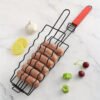 1pc, Outdoor BBQ Basket With Handle, Nonstick Grill Cage For Hot Dogs, Sausages, Vegetables, And Meats, BBQ Tools
