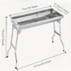 Stainless Steel Charcoal Grill Set - Portable, Foldable Design for Outdoor Cooking, Camping, Picnics & Travel - Durable BBQ Tools Kit