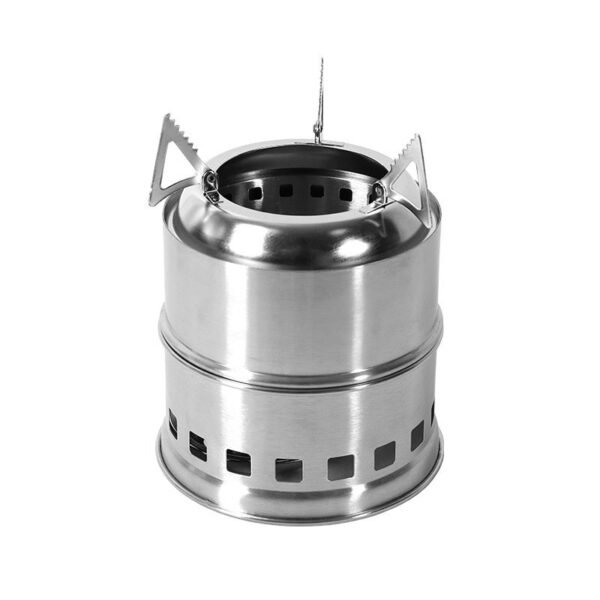 Mini Stainless Steel Portable Outdoor Camping Stove - Durable, Wood Burning, No Ignition Function, Perfect for Backpacking, Hiking, and Outdoor Adventures!