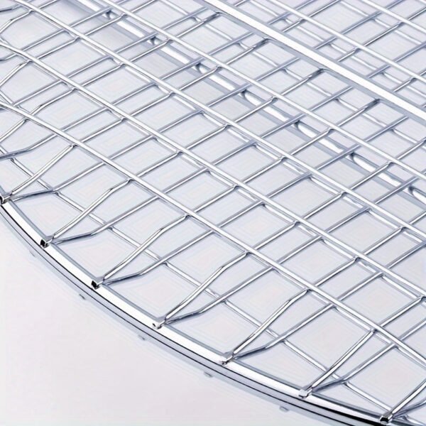 1pc, Stainless Steel Folding Barbecue Net Clip, Round Grill Net, Removable Grill Basket, Barbecue Cage Grill Fish Net, Kitchen Supplies, Kitchen Accessories, BBQ Accessories