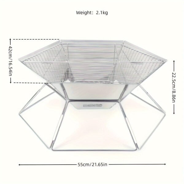 Hexagonal Folding Wood Stove - Portable, Multifunctional Charcoal BBQ Camping Fire Table with Folding Design for Outdoor Adventures