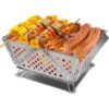 710S5aRfKWL._AC_SL1500_结果 Mini Grill Small Folding Charcoal Barbecue Picnic Camping Portable Barbecue Outdoor Folding Suitcase Grill Charcoal Grill Stainless Steel Kebab BBQ Mobile Grill for Takeaway Garden Balcony