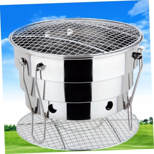 1pc Foldable Barbecue Rack Outdoor Grill Oven Stainless Steel Barbecue Grill