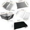71A5XbsBViL._AC_SL1500 Mini Grill Small Folding Charcoal Barbecue Picnic Camping Portable Barbecue Outdoor Folding Suitcase Grill Charcoal Grill Stainless Steel Kebab BBQ Mobile Grill for Takeaway Garden Balcony