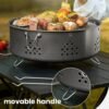 12 Inch Portable Barbecue Charcoal Grill for Camping, Small/Mini Round BBQ Stainless Stove with Folding legs & Carry Bag for Outdoor Cooking, Picnic, Hiking, Fishing & Party Black