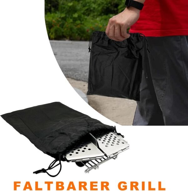 71KoHQY3v0L._AC_SL1500 Mini Grill Small Folding Charcoal Barbecue Picnic Camping Portable Barbecue Outdoor Folding Suitcase Grill Charcoal Grill Stainless Steel Kebab BBQ Mobile Grill for Takeaway Garden Balcony