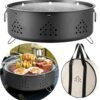 12 Inch Portable Barbecue Charcoal Grill for Camping, Small/Mini Round BBQ Stainless Stove with Folding legs & Carry Bag for Outdoor Cooking, Picnic, Hiking, Fishing & Party Black
