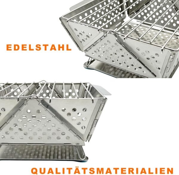 71qzi4DewrL._AC_SL1500 Mini Grill Small Folding Charcoal Barbecue Picnic Camping Portable Barbecue Outdoor Folding Suitcase Grill Charcoal Grill Stainless Steel Kebab BBQ Mobile Grill for Takeaway Garden Balcony