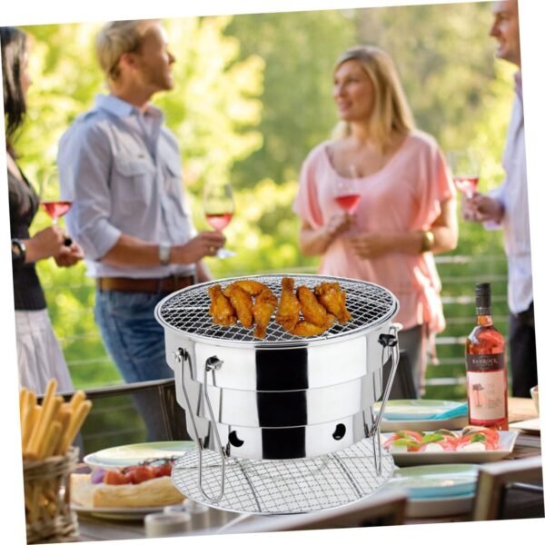 1pc Foldable Barbecue Rack Outdoor Grill Oven Stainless Steel Barbecue Grill