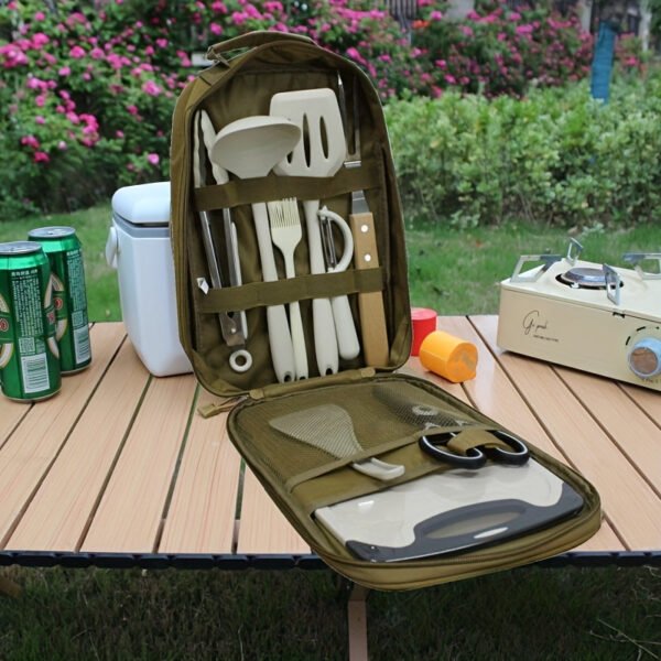 Portable Outdoor Camping Cookware Set with Silicone Storage Bag - Perfect for Picnics & Leisure