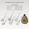 Outdoor Folding Kitchenware Set Camping And Traveling Portable 304 Stainless Steel Stir Fried Vegetable Pot Shovel Soup Spoon Meal Kitchenware