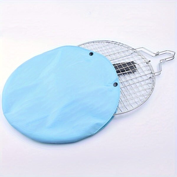 1pc, Stainless Steel Folding Barbecue Net Clip, Round Grill Net, Removable Grill Basket, Barbecue Cage Grill Fish Net, Kitchen Supplies, Kitchen Accessories, BBQ Accessories