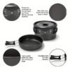 1set, Camping Pot And Pan Set For 2-3 People Use, Portable Cookware Tableware Set With Cooking Pot, Frying Pan, Kettle, Knives And Forks