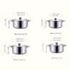 4-Piece Stainless Steel Cooking Pot Set - 410 Grade, Durable 0.5mm Thickness, Uncharged, with Lids & Handles, No Flint, Ideal for Ramadan Decoration & Camp Kitchen Essentials