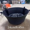 1pc Round Outdoor Cast Iron Charcoal Stove - Fire Pits for Tea Brewing, Grilling, Heating - Durable, Portable, No Ignition, Ideal for Camping, Backyard, Patio