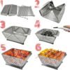 816X5dLXO4L._AC_SL1500 Mini Grill Small Folding Charcoal Barbecue Picnic Camping Portable Barbecue Outdoor Folding Suitcase Grill Charcoal Grill Stainless Steel Kebab BBQ Mobile Grill for Takeaway Garden Balcony