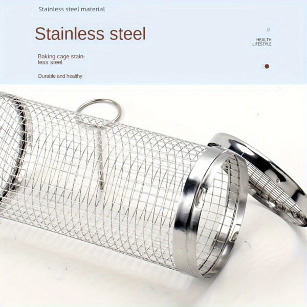 Stainless Steel BBQ Grill Cage - Portable Outdoor Camping Cooker, Durable Round Barbecue Accessory