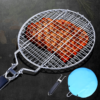 1pc, Stainless Steel Folding Barbecue Net Clip, Round Grill Net, Removable Grill Basket, Barbecue Cage Grill Fish Net, Kitchen Supplies, Kitchen Accessories, BBQ Accessories
