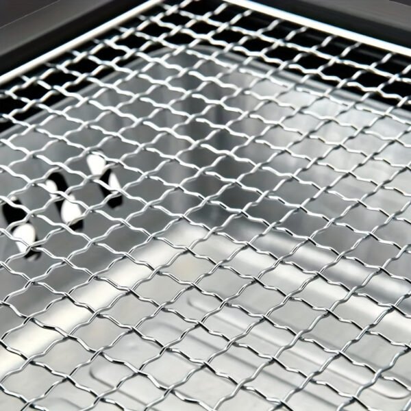 1pc Portable Square Charcoal Grill, Smokeless Outdoor Camping BBQ Stove, Compact Travel Barbecue Grill For Picnics & Tailgating