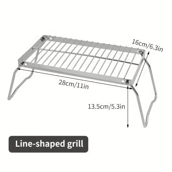 1pc Stainless Steel Portable Folding Barbecue Net, Folding BBQ Grill Rack, Camping Firewood Stove Rack For Outdoor Camping Hiking