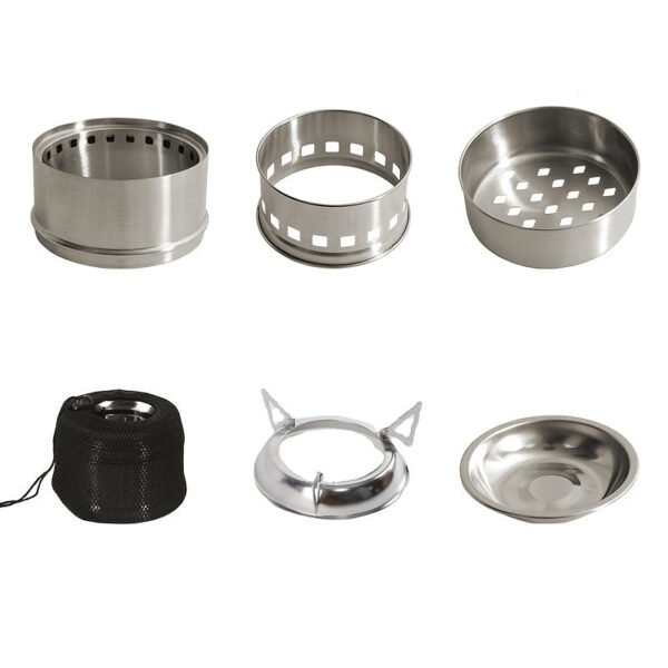 Mini Stainless Steel Portable Outdoor Camping Stove - Durable, Wood Burning, No Ignition Function, Perfect for Backpacking, Hiking, and Outdoor Adventures!