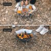 Hexagonal Folding Wood Stove - Portable, Multifunctional Charcoal BBQ Camping Fire Table with Folding Design for Outdoor Adventures