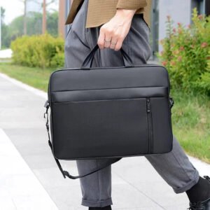 15.6 Inch Men's Handbag Laptop Bag Outdoor Business Trip Black Portable Large Capacity Computer Organizer Bag