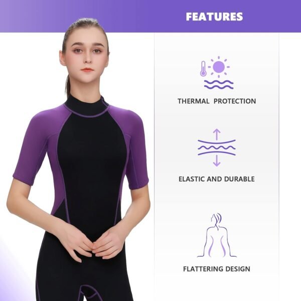 Mens Shorty Wetsuit,2mm Short Wetsuit for Men in Cold Water Shory Sleeve Wetsuit Kayaking Snorkeling Paddle Boarding