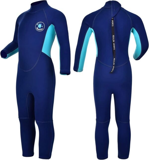 Kids Wetsuit for Toddler Girls Boys and Youth,3mm Neoprene Swimsuits Children Wet Suits 2mm Shorty/Full Long Sleeve Back Zip in Cold Water Warmth for Swimming Diving Jet Skiing Surfing