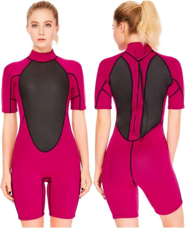 61AxB1n6DFL._AC_SL1500-20240618-095352.jpg Shorty Wetsuit Women 2mm 3mm, Wet Suits for Mens in Cold Water, Neoprene Scuba Diving Suit for Surfing Swimming Snorkeling