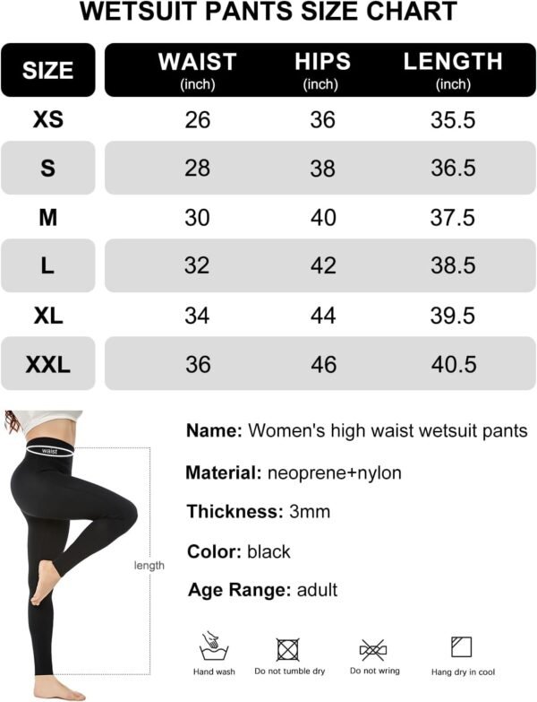 Wetsuit Pants Men Womens Wet Suits Swim Tights 3mm Neoprene Swimming Leggings 2mm Long Diving Surfing Kayak Pant Keep Warm for Workout Scuba Snorkeling Canoeing Water Sports