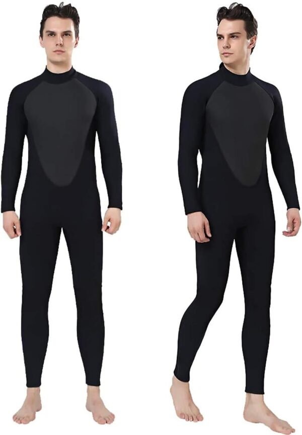 Men Wetsuit Neoprene Wet Suits Womens 3mm Full Body Long Sleeves Front Zipper Swimsuit for Scuba Diving Swimming Surfing Adult in Cold Water