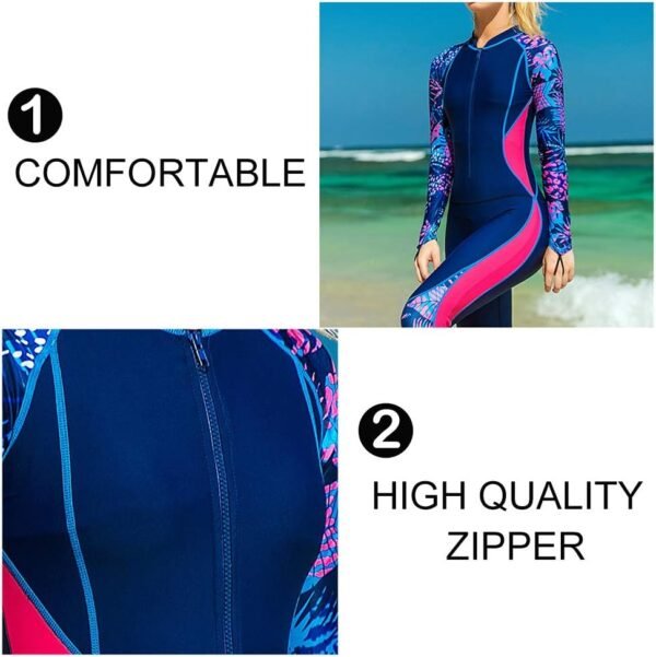 Women's Full Body Wetsuit Surfing Diving Suit Scuba Dive Skin Rash Guard One Piece Long Sleeve Zip Quick Dry Sunsuit