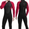 Men Wetsuit Neoprene Wet Suits Womens 3mm Full Body Long Sleeves Front Zipper Swimsuit for Scuba Diving Swimming Surfing Adult in Cold Water