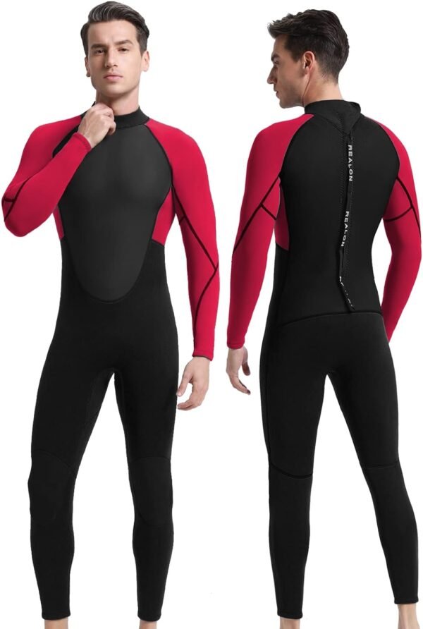 Men Wetsuit Neoprene Wet Suits Womens 3mm Full Body Long Sleeves Front Zipper Swimsuit for Scuba Diving Swimming Surfing Adult in Cold Water