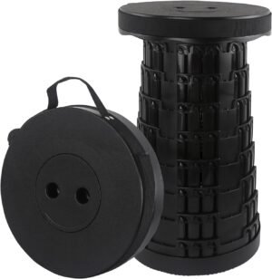 Portable Folding Stool Collapsible Telescopic Design, Holds Up to 440lbs