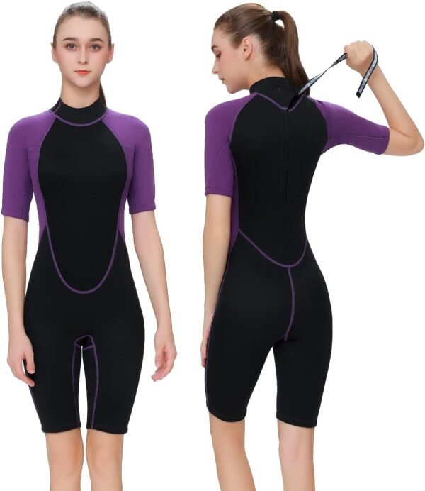 Mens Shorty Wetsuit,2mm Short Wetsuit for Men in Cold Water Shory Sleeve Wetsuit Kayaking Snorkeling Paddle Boarding